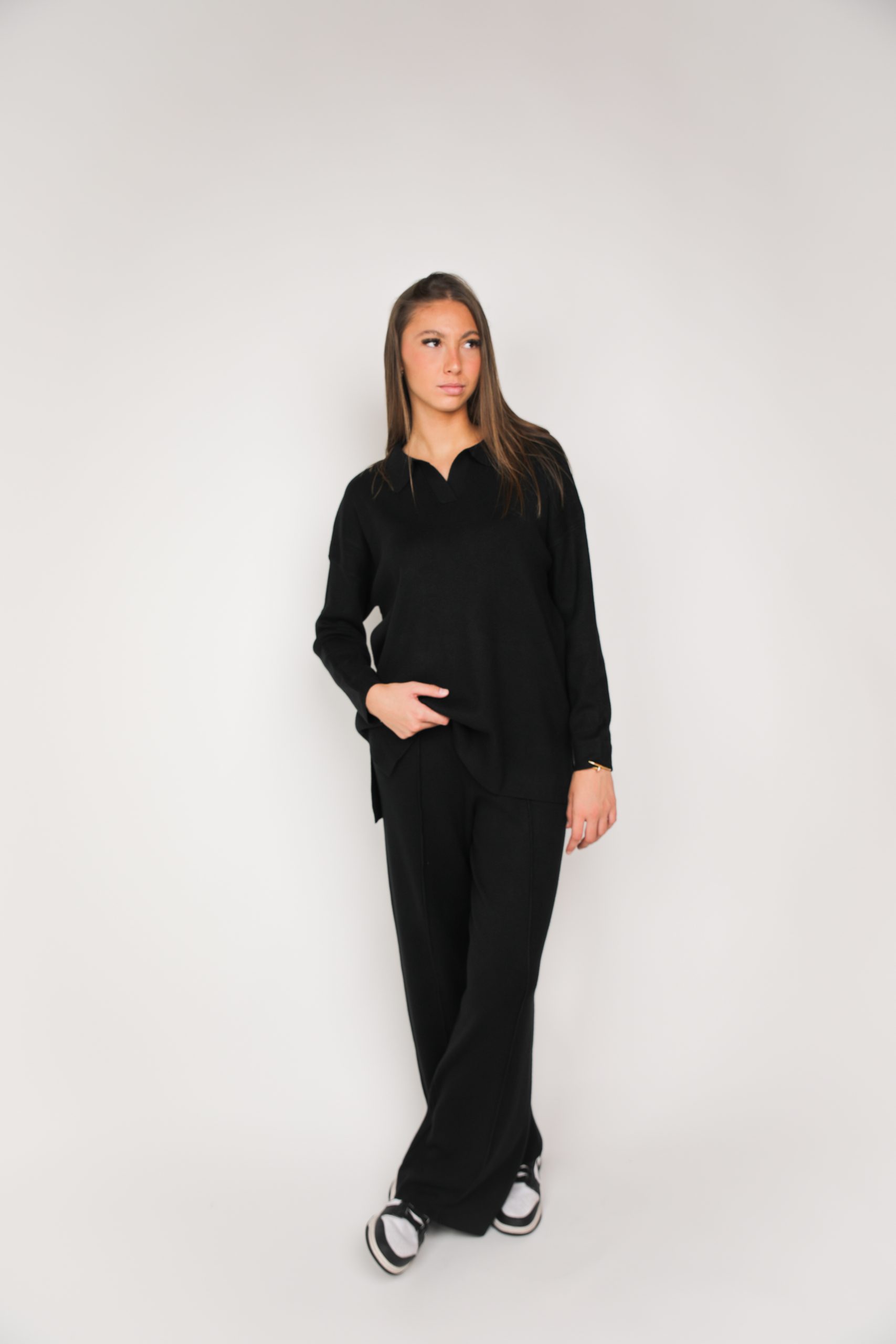 Ensemble pantalon en maille Noir