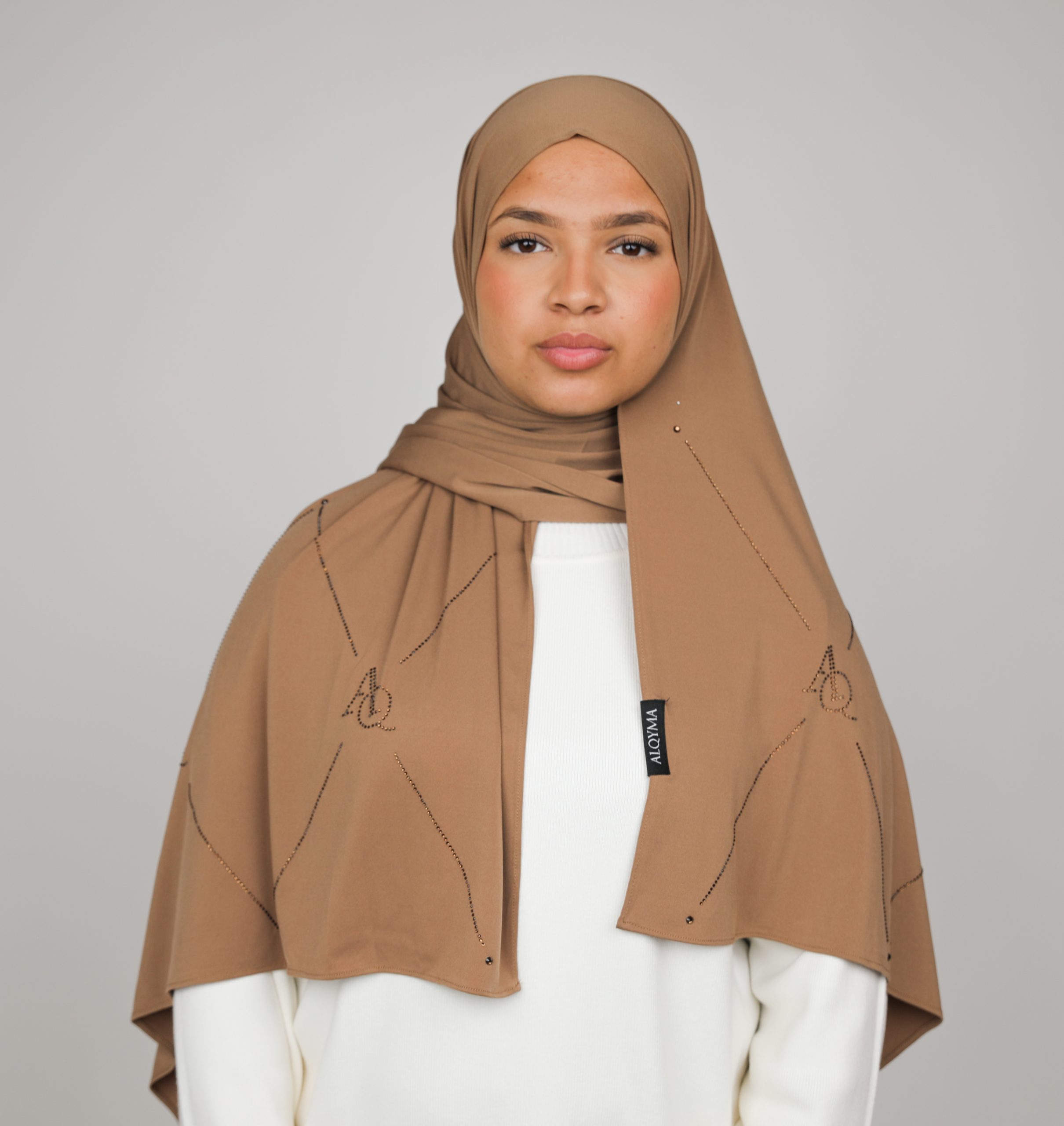 Jersey géométrique marron glacé