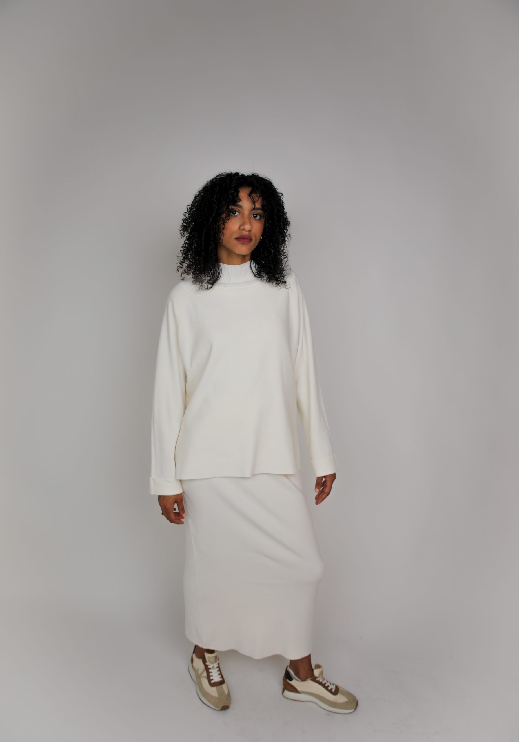 Ensemble jupe en maille crème – Image 5