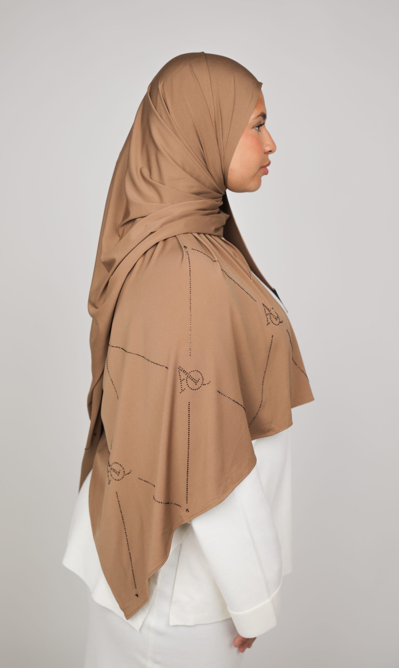 Jersey géométrique marron glacé – Image 2