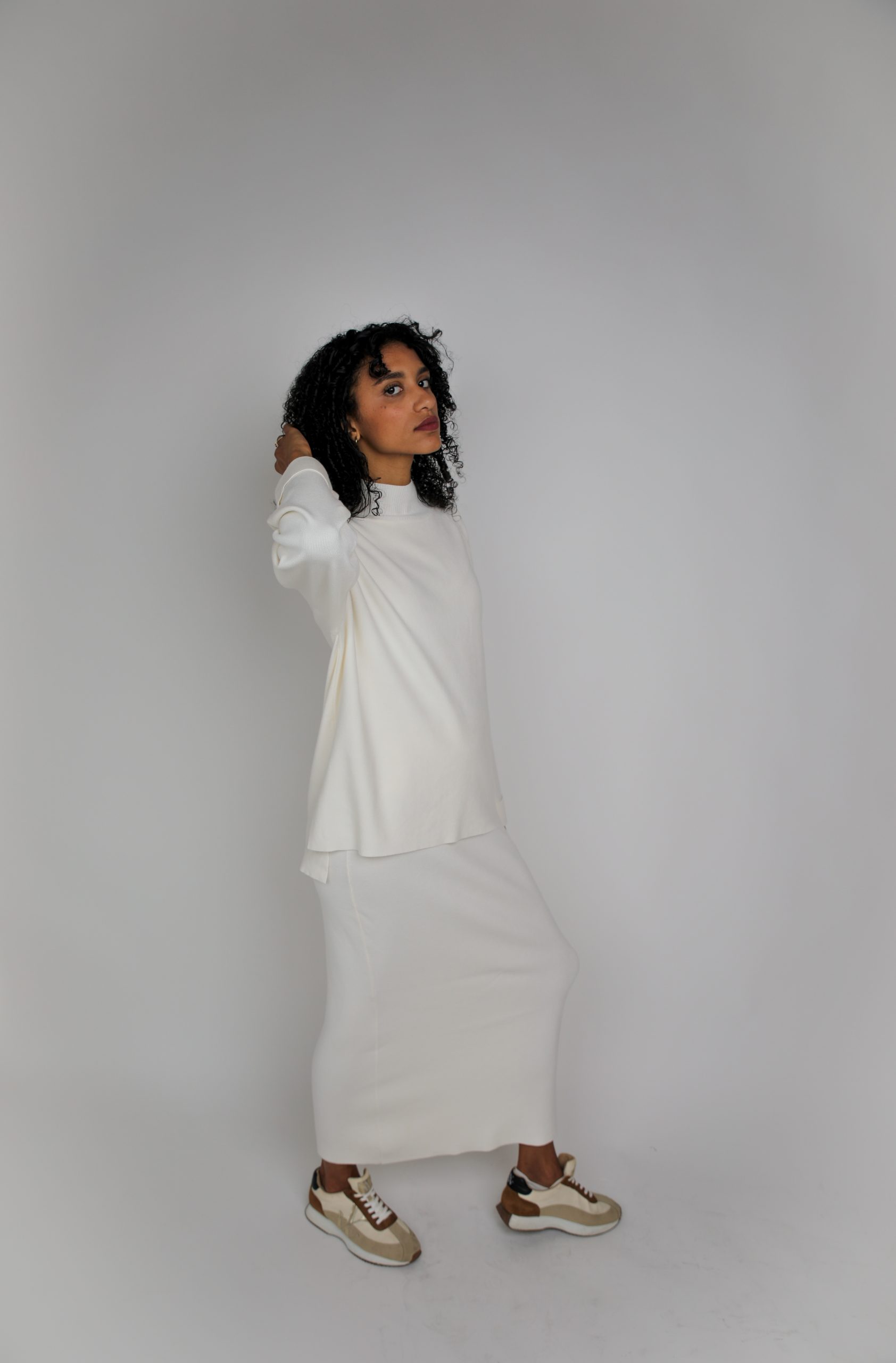 Ensemble jupe en maille crème – Image 2