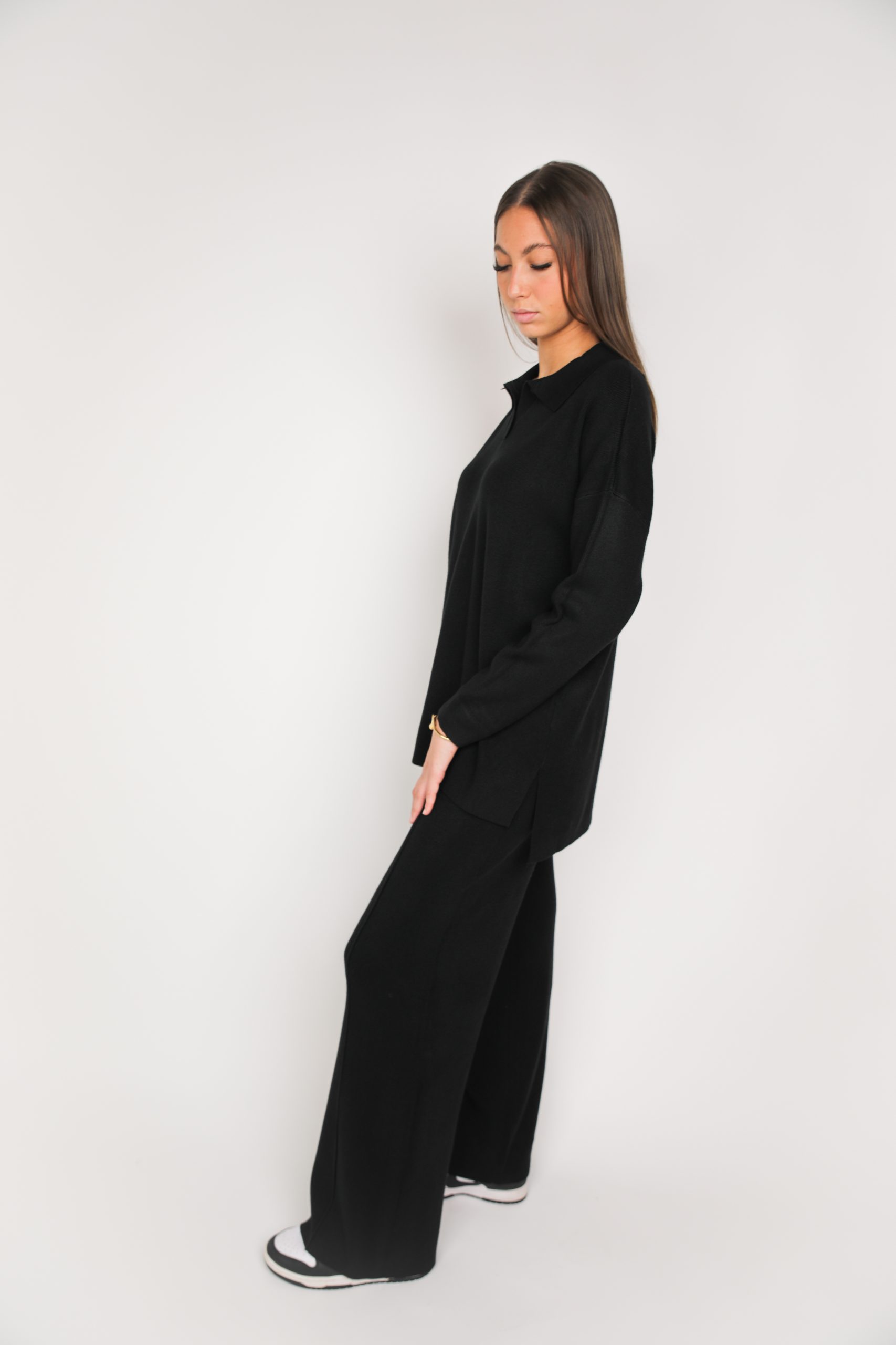 Ensemble pantalon en maille Noir – Image 3