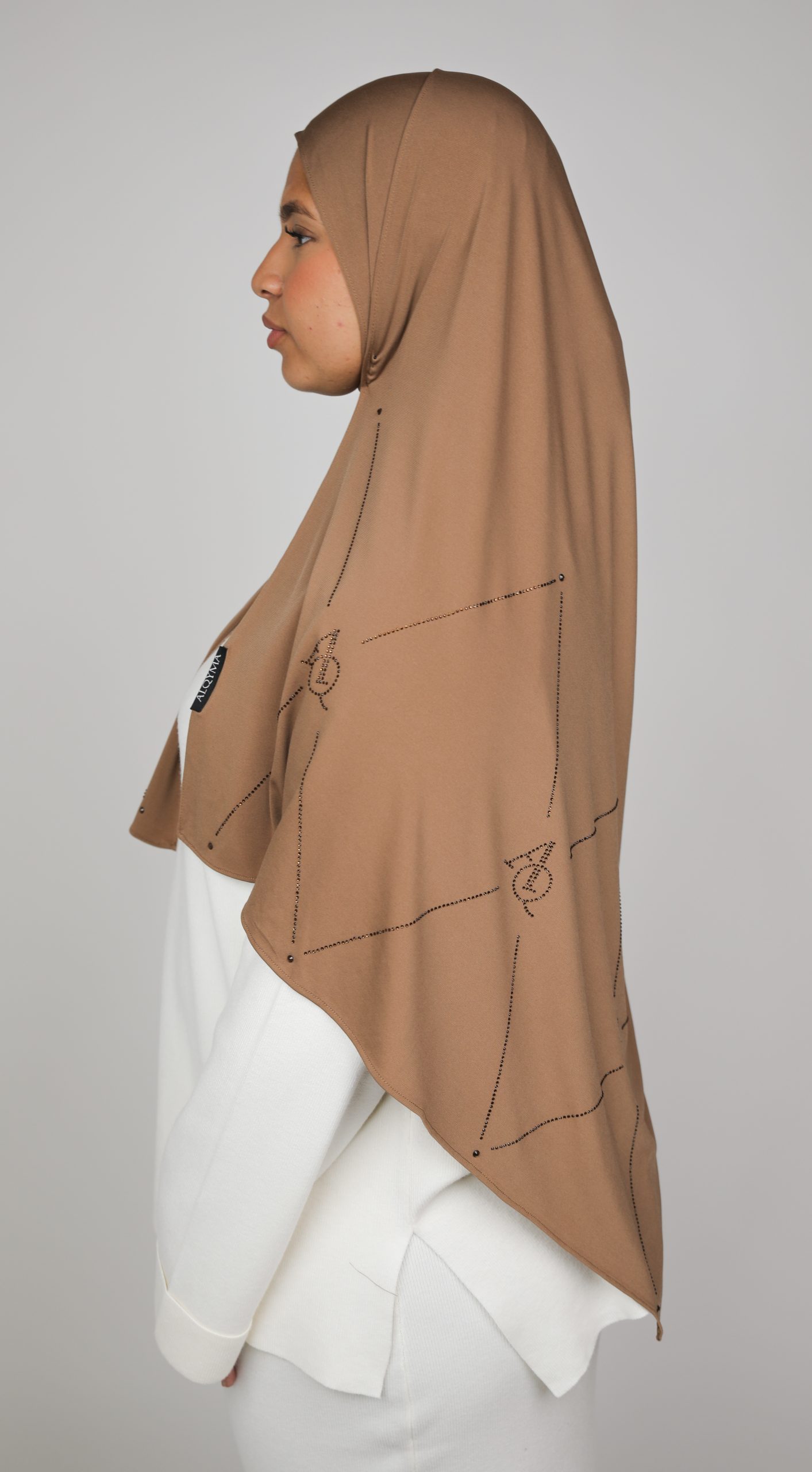 Jersey géométrique marron glacé – Image 3