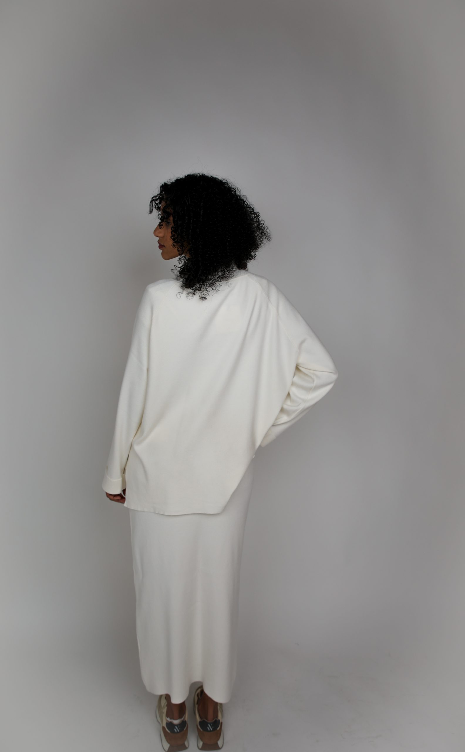 Ensemble jupe en maille crème – Image 3