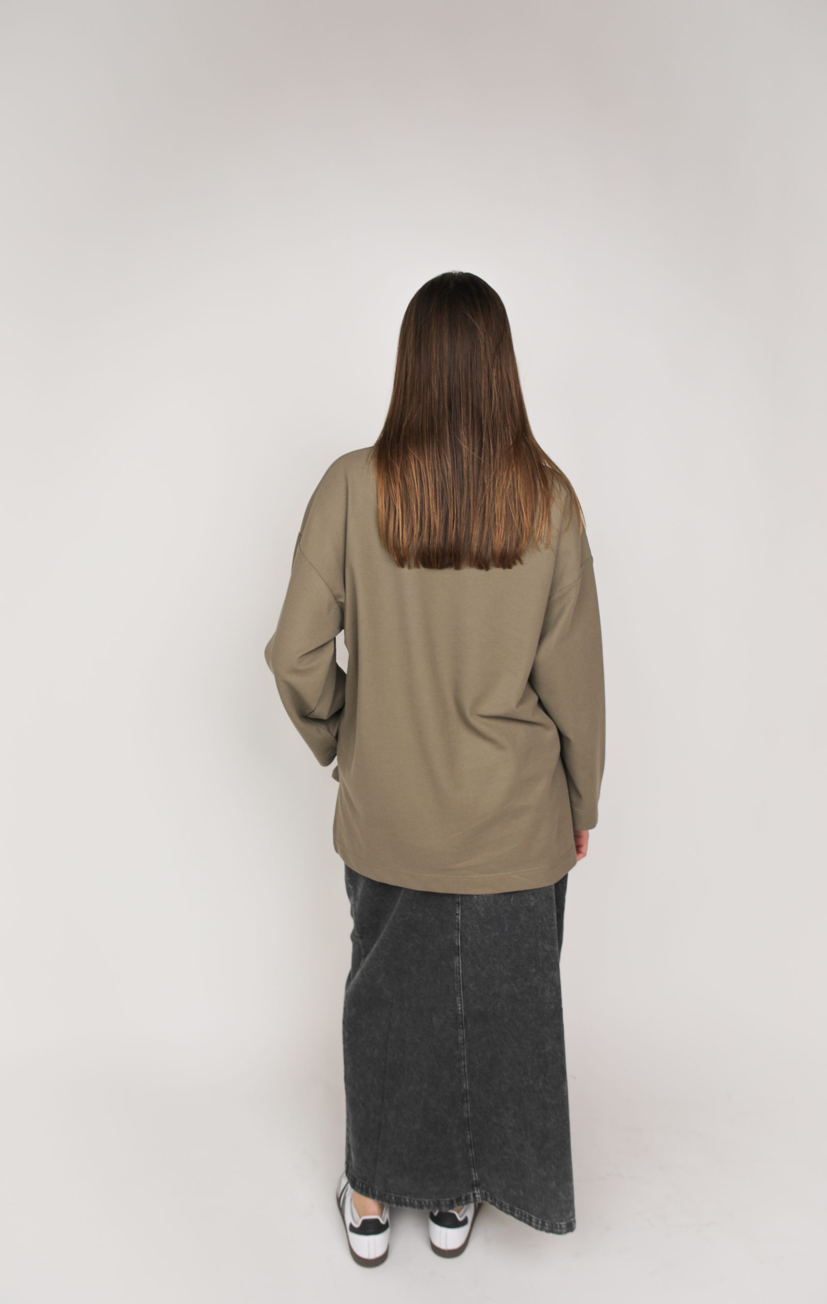 Polo manches longues Kaki – Image 5