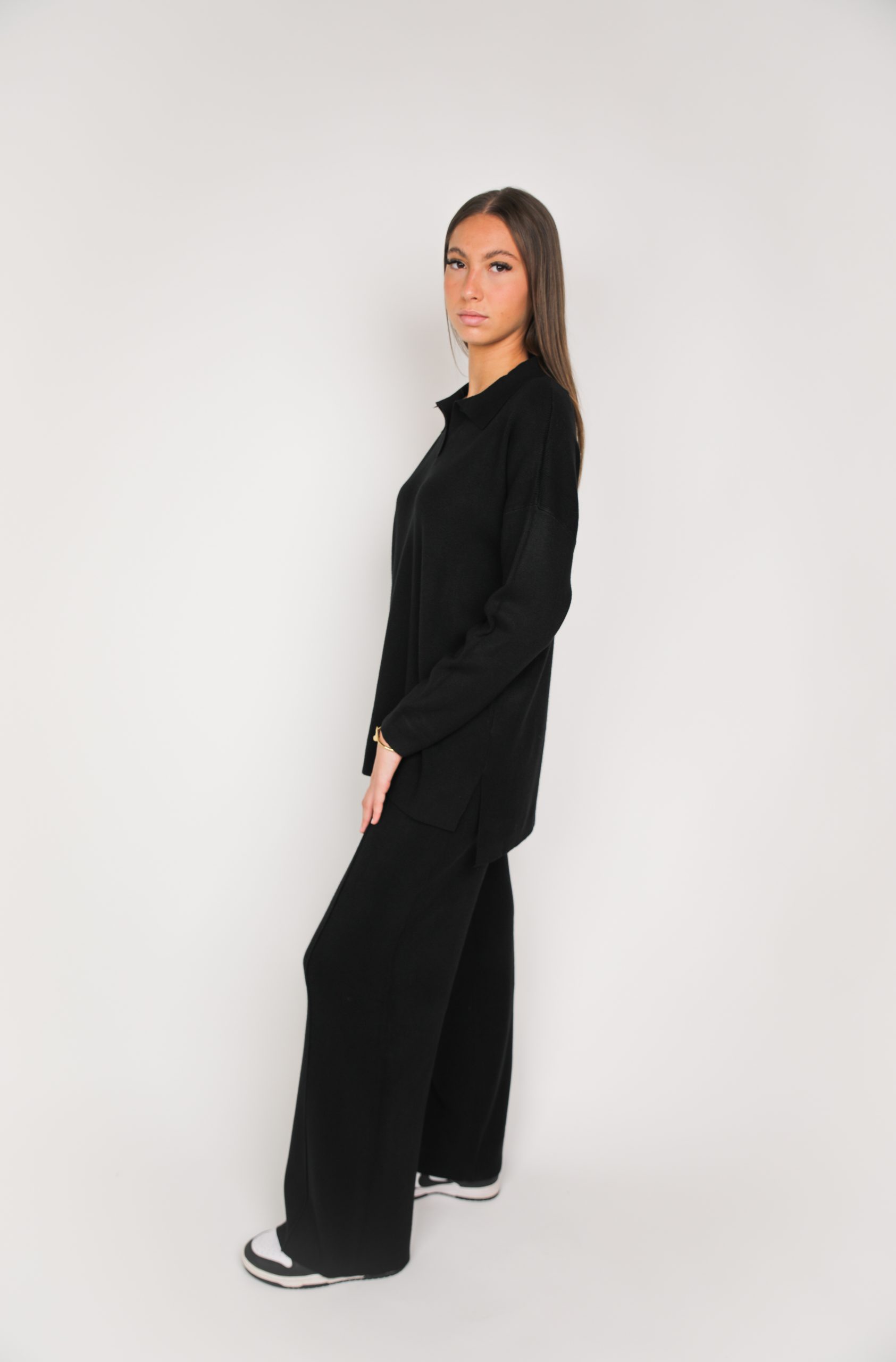 Ensemble pantalon en maille Noir – Image 5