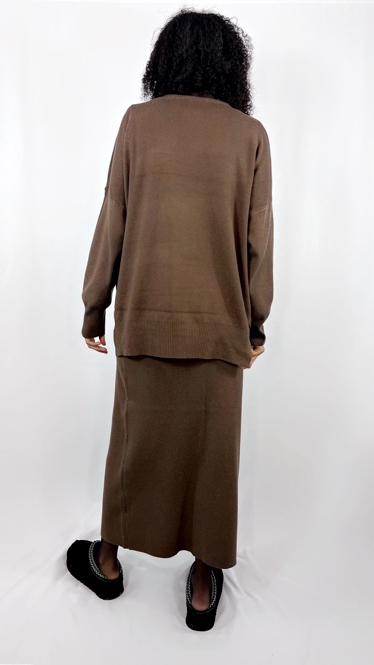 Ensemble Jupe en Maille Marron – Image 4