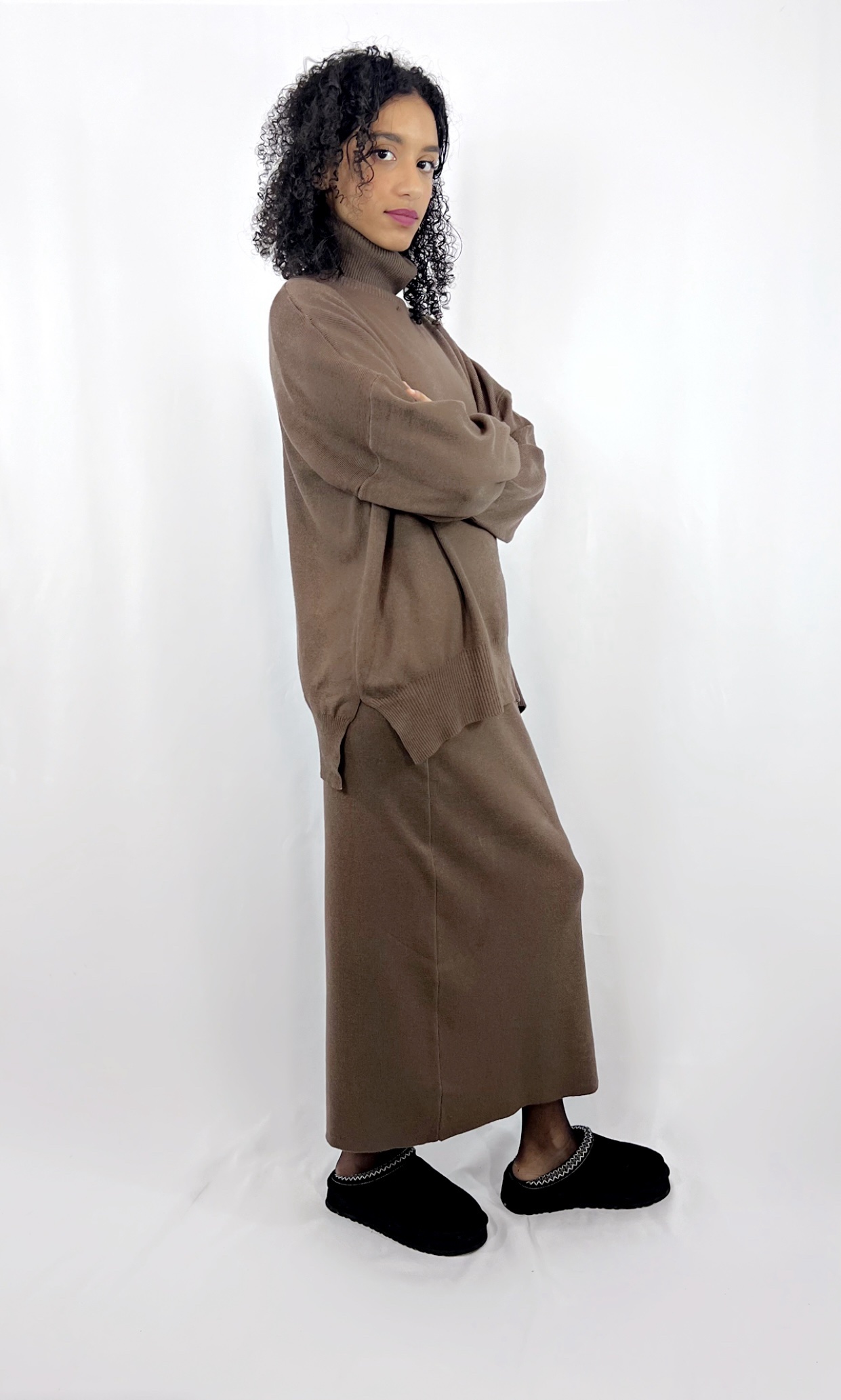 Ensemble Jupe en Maille Marron – Image 3