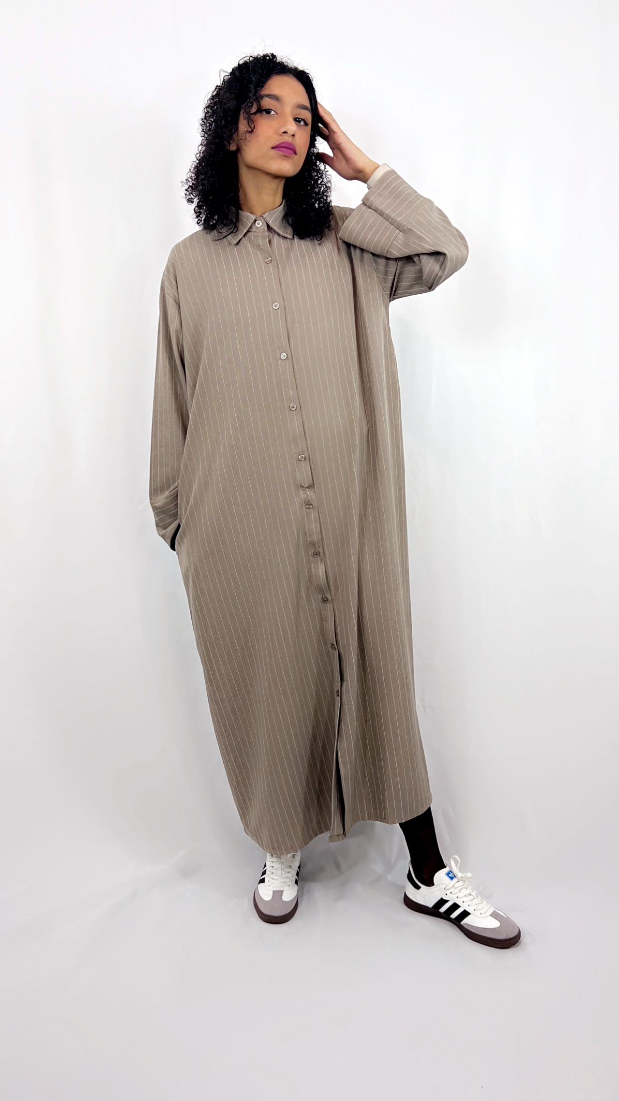 Robe Chemise Taupe – Image 3