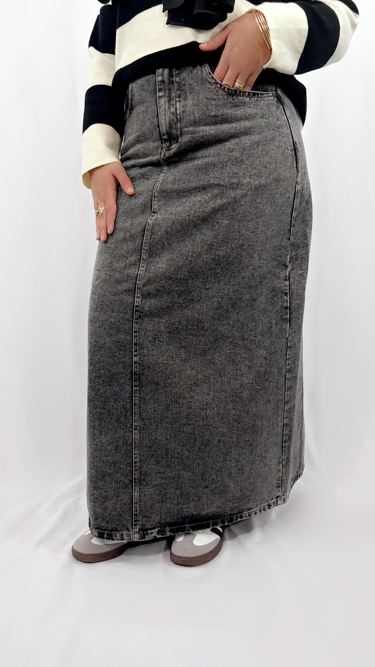 Jupe en Jeans Grise – Image 4