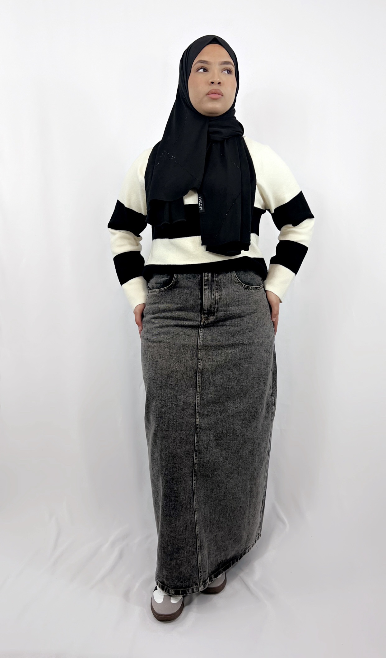 Jupe en Jeans Grise – Image 2